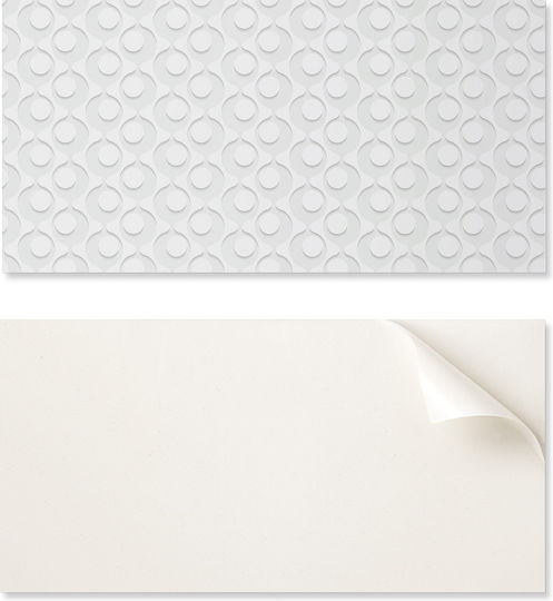 Vinyl Tile Set Decorative Pattern Kitchen Or Bathroom Waves Circles On Background 6x60x30 Cm