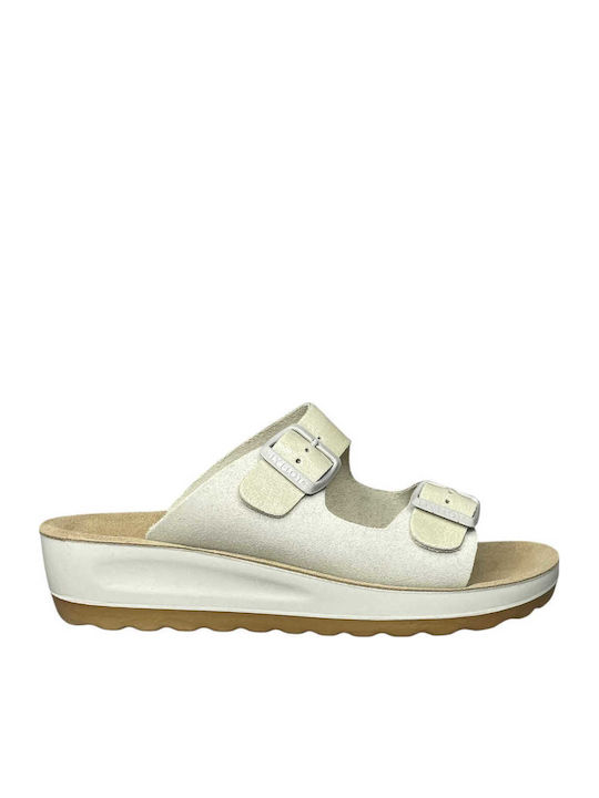 Кожени Дамски Анатомични Сандали Flatforms Екрю ГΥ-08459-11-4