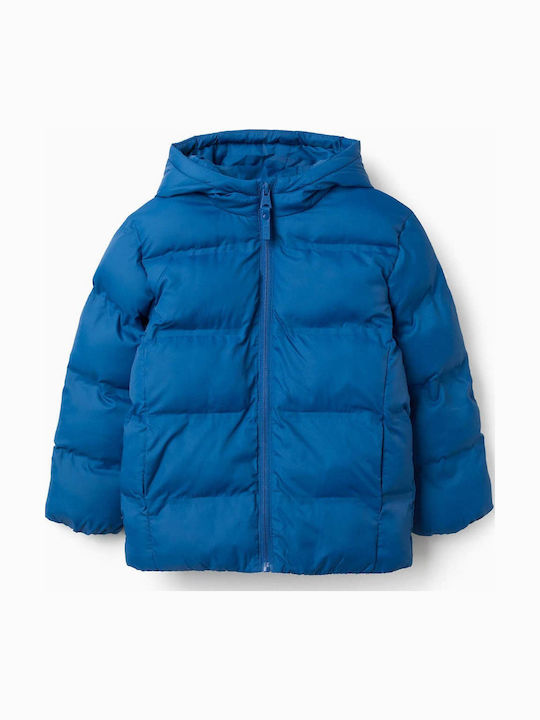 Kids Coat Short with Hood Blue, Royal