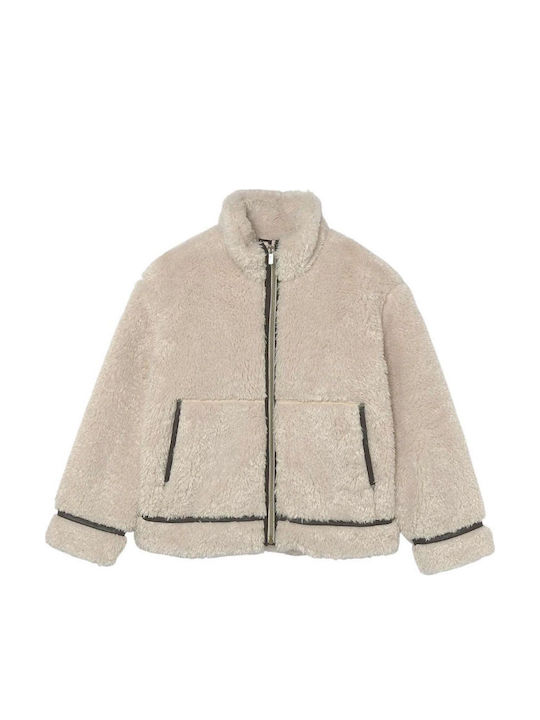 Kids Casual Short Beige Jacket