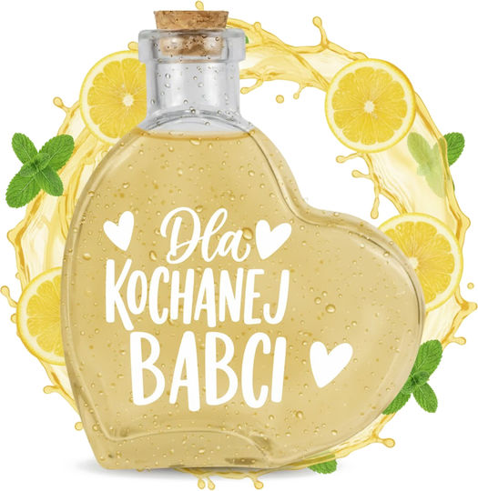 Glas Wein-/Getränkeflasche Heart 250ml Geschenk Likör Oma-Tag