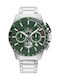 Tommy Hilfiger Bank Men's Watch Chronograph Battery with Silver Metal Bracelet