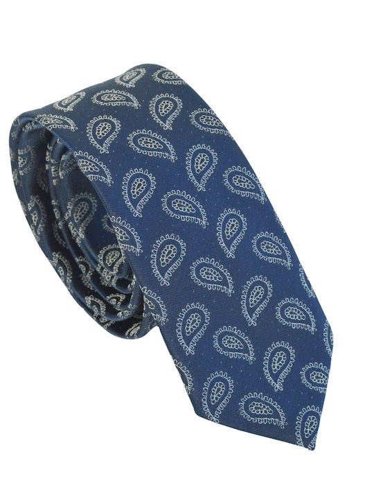 Men's Silk Tie Printed In Blue Color