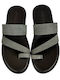 Leder Herrensandalen in Grau Farbe