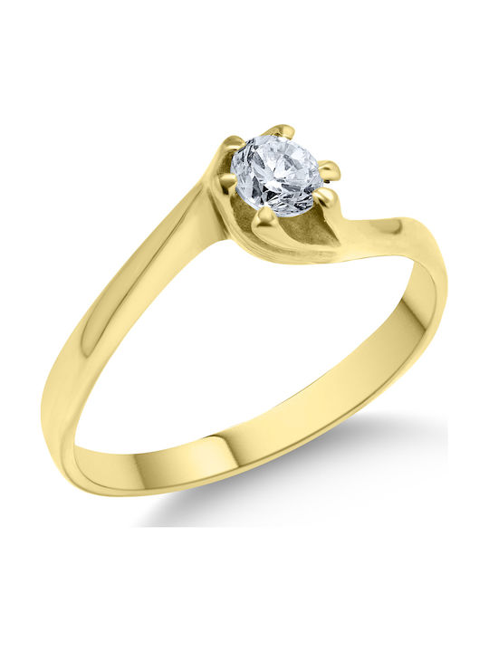 Ortaxidis Inel Din Aur 14 Carate Cu Zircon