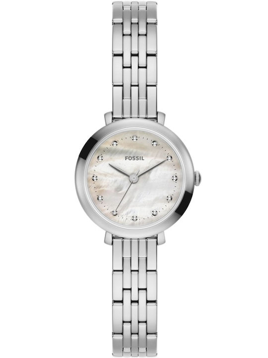 Fossil Trei Ceasuri Dama 26mm Baterie Cu Brățară Din Metal Argintie Fossil Trei Ceasuri Dama 26mm Baterie Cu Brățară Din Metal Argintie