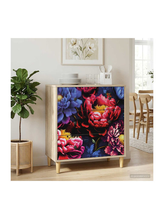 Chest of Drawers Wooden Kiel with 3 Drawers Dar...