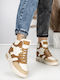 Adidași Flatforms Tip Botine Kaki Pentru Femei