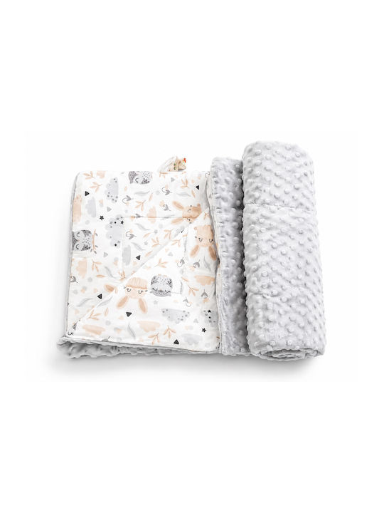 Maboo Cotton Grey Nursery Swaddling Baby Blanket 75x100cm