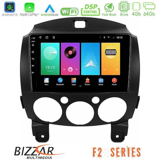 Bizzar Car Audio System for Mazda 2 2008-2014 Bluetooth USB WiFi GPS Apple CarPlay Android Auto with 9" Touch Screen