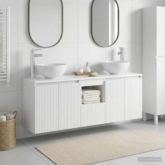 vidaXL Badezimmer Waschtisch-Einheit M49.5xTiefe35xHöhe63cm Weiß