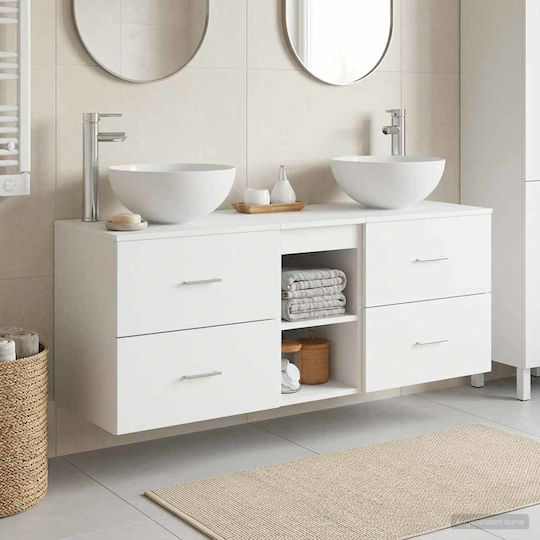 vidaXL Badezimmer Waschtisch-Einheit M49.5xB35xH63cm Weiß