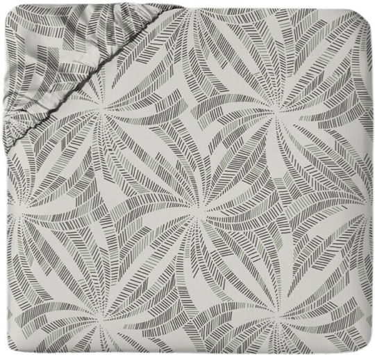 To megalo pazari Il-line Bed Sheet Double Size With Rubber Hugger 120x200+30cm Grey
