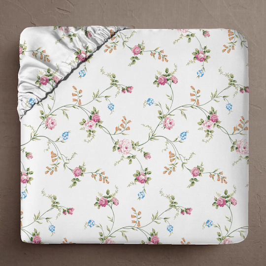 Isadore Lorraine Fresh Line Cearceaf De Pat Semi-dublu Cu Hugger Din Cauciuc 120x200+30cm Spring-bouquet Roz