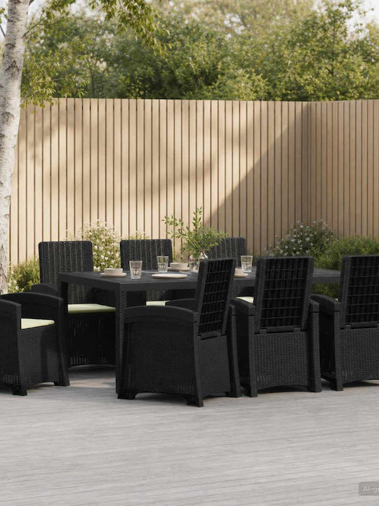 Set Sala De Mese Pentru Exterior 9 Piese Vidaxl...
