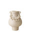 Weißes Keramik Rundes Vase mit Kette F27x40cm