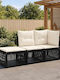 Three-Seater Outdoor Rattan Sofa with Cushions 62x62x70cm