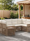 Canapea De Colț De Exterior Din Rattan Cu Perne 65.5x62x70cm