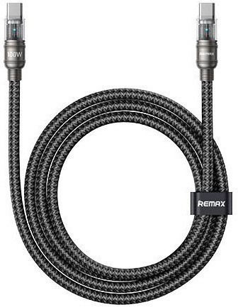 Remax LED / Braided Cable USB-C male - USB-C 100W Black CB29