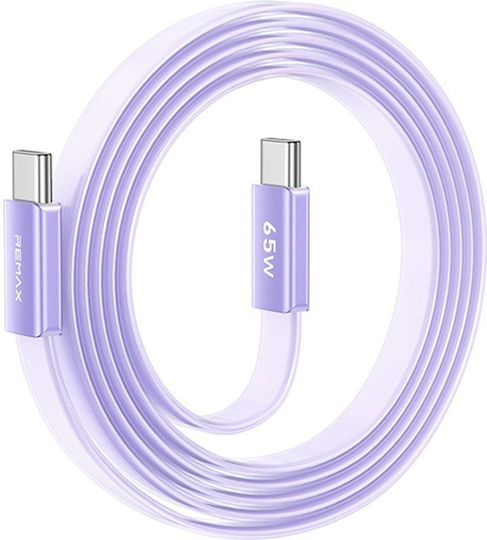 Remax Flaches USB Typ-C Kabel - USB-C 65W PD Lila 1,2m CB35