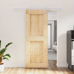 Vidaxl Συρόμενη Πόρτα Φυσικό Λευκό 80 X 210 Cm