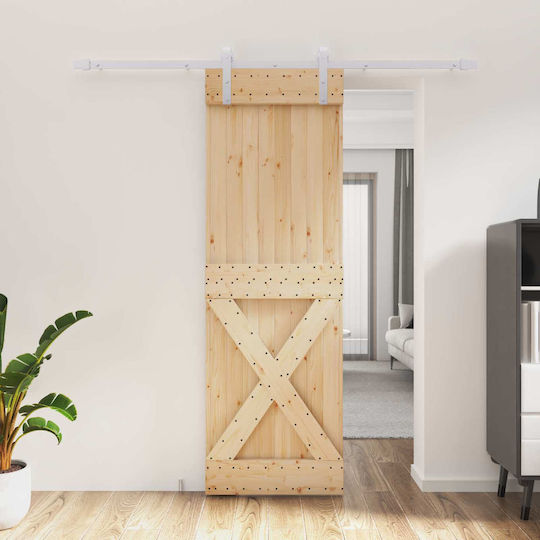 vidaXL Ușă glisantă Natural Alb 70 x 210 cm