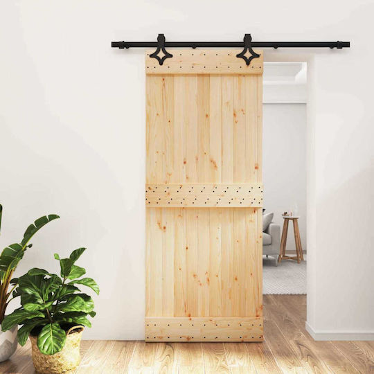 vidaxl Schiebetür Natürliches Schwarz 85 x 210 cm