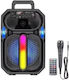 Тонколона Karaoke с кабелен микрофон и светлинни ефекти Q-YX1510 Черен