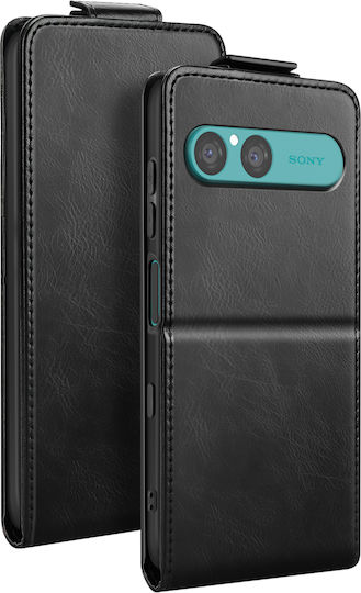 Avizar Vertical Fold-out Flip Case Sony Xperia 10 Vii Stand Card Holder Black