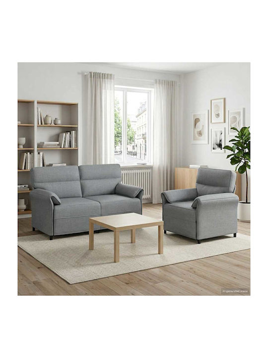Living Room Furniture Set Light 2-Seater & Armc...