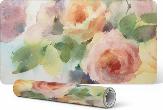Antislip Schutzmatte für Schreibtisch mit Blumenmuster Aquarell 90x45 cm