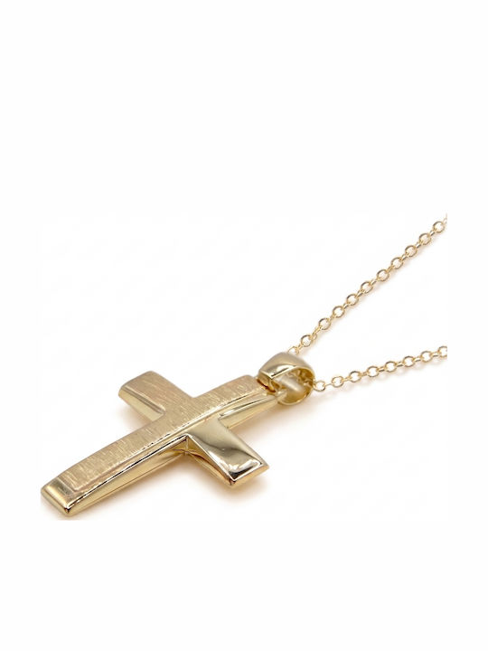 Men's Gold Cross 9K with Chain