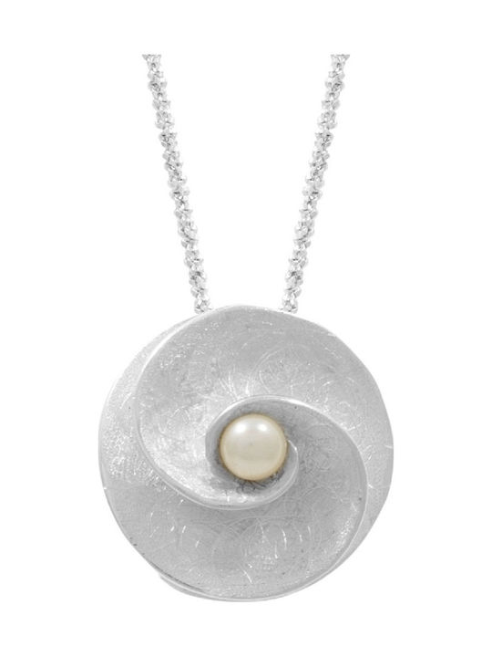 Bizoutaki Necklace Silver With Pearls