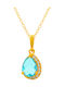 Bizoutaki Necklace From Gold Plated Silver Blue