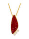 Bizoutaki Necklace From Gold Plated Silver Red