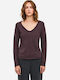 Women's Cotton Burgundy Blouse