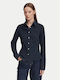 Damentop Baumwollgestreifte Blaue
