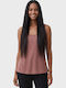 Women's Summer Linen Sleeveless Purple Blouse
