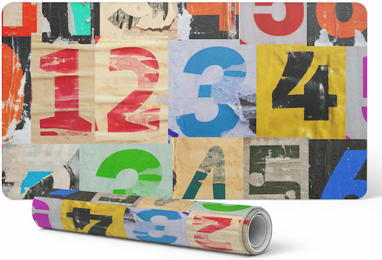 Durable Non-Slip Desk Mat Multicolour Numbers Collage 90x45 Cm