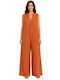 Damen Leinenhose Orange