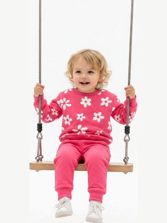 Kids Sweatpants Set Coral 2 Pieces