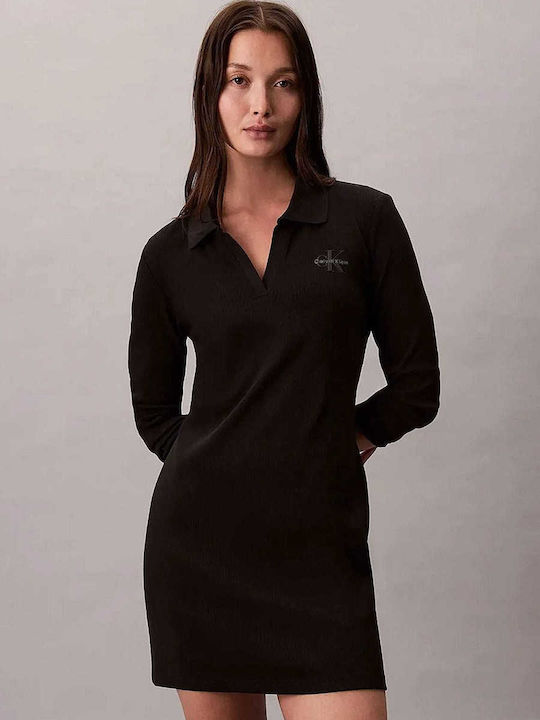Calvin Klein Mini Rochie Tricou Tricotată Neagră