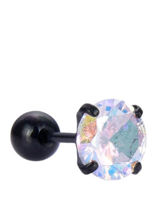 Silver And More Обеца Лостче от Стомана 6 x 1.2mm Черна