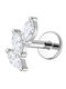 Silver And More Titanium Silver Bar Earring