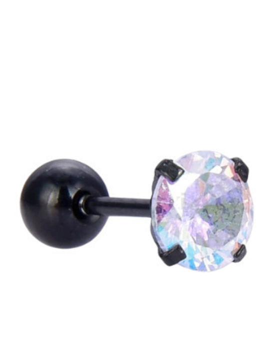 Silver And More Обеца Лостче от Стомана 6 x 1.2mm Черна
