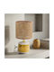 Keskor Ceramic Table Lamp for E27 Socket with White Shade and Base