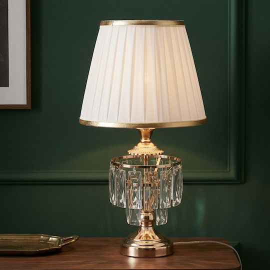 Keskor Metal Table Lamp for E27 Socket with Gold Shade and Base