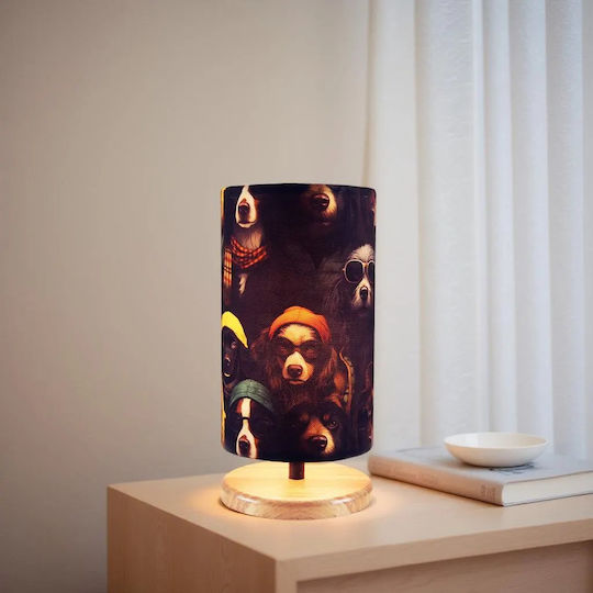 Inspiral Tree Stoff Tischlampe für E14 Fassung mit Schwarzem Hut