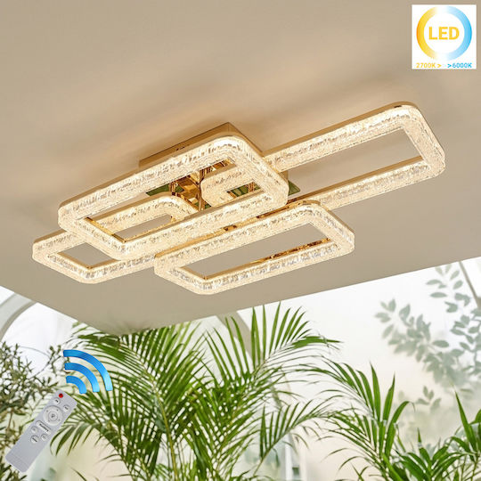 Keskor Deckenleuchte montieren 80cm Gold mit integrierter LED