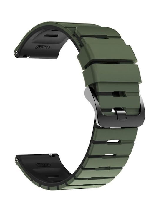 Silicone Hybrid Strap Amazfit Bip 6 46mm Black Army Green
